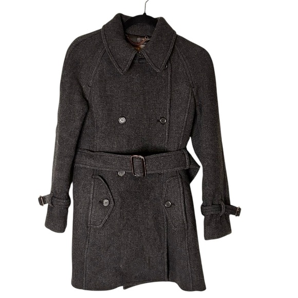 J. Crew Nello Gori Stadium Cloth Wool Double Breasted Pea Coat-Size 2 - Picture 1 of 14